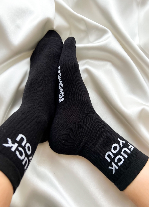 Дамски чорапи F*CK YOU/ черни