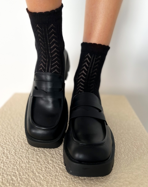 Къси плетени чорапки/ черни