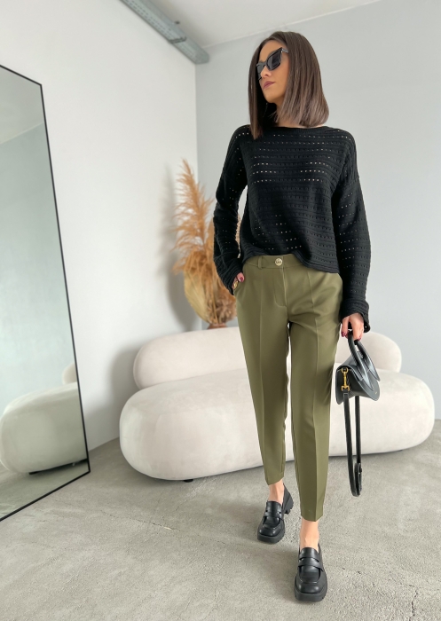 Дамски панталон тип "цигара"/ каки цвят