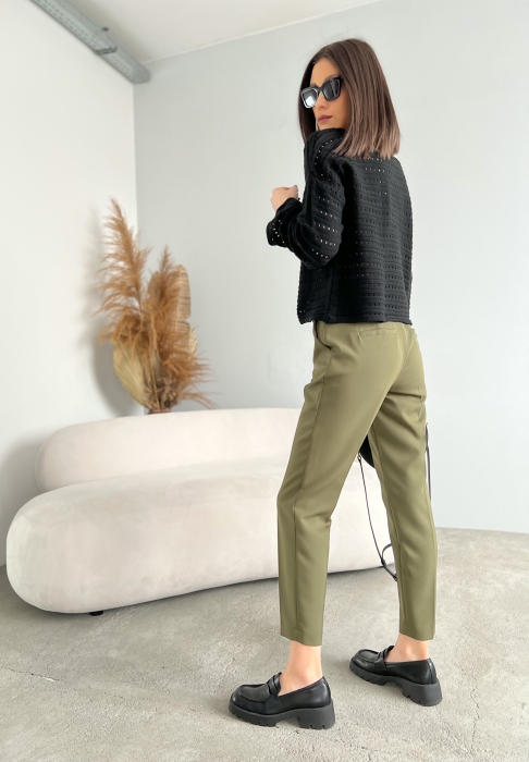 Дамски панталон тип "цигара"/ каки цвят